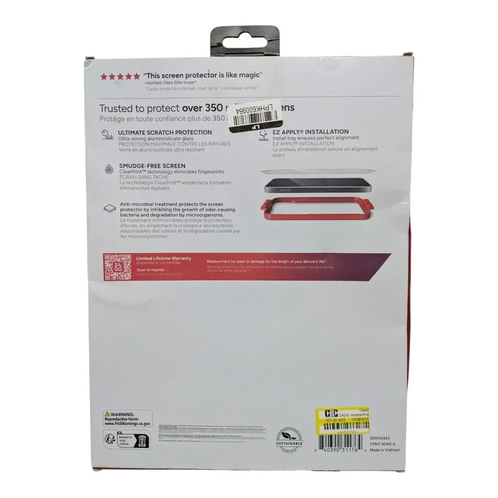 ZAGG InvisibleShield Glass Elite Screen Protector – iPad Pro 2024